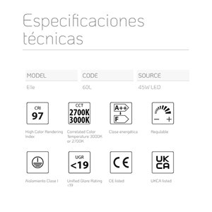 Lámpara pie Elle LED Lumina