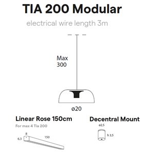 Lámpara de suspensión TIA Lineal Lumina