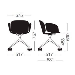 Silla Nest Giratoria con Ruedas Sellex