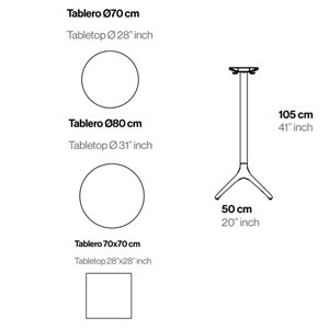 Mesa alta Uni XL vidrio Möwee