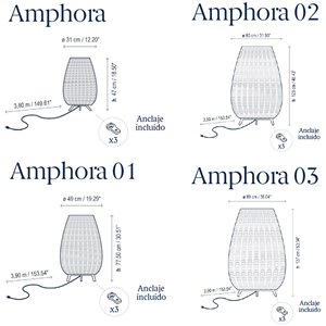Lámpara suelo Amphora Bover