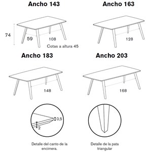 Mesa Aise oval fija madera Treku