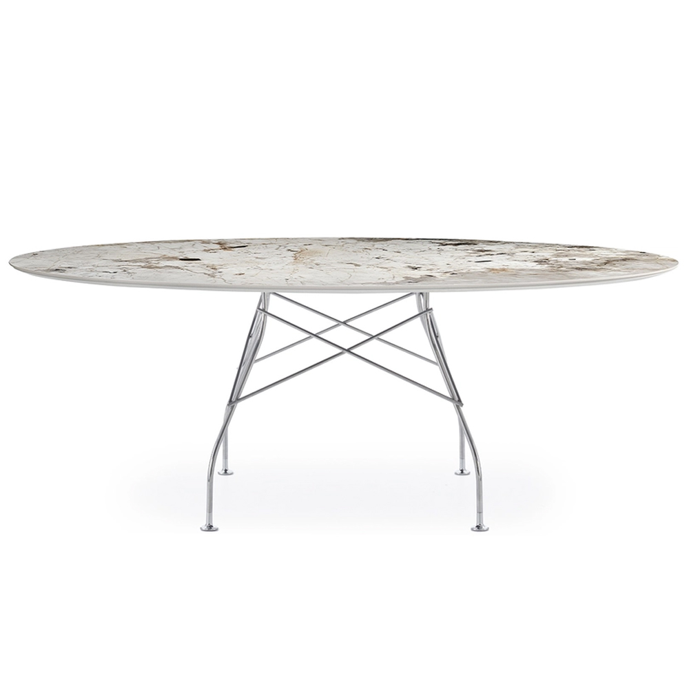 Mesa Glossy mármol ovalada Kartell