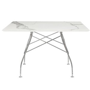 Mesa Glossy mármol cuadrada Kartell