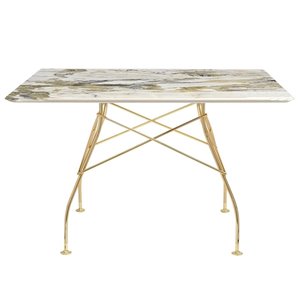 Mesa Glossy mármol cuadrada Kartell