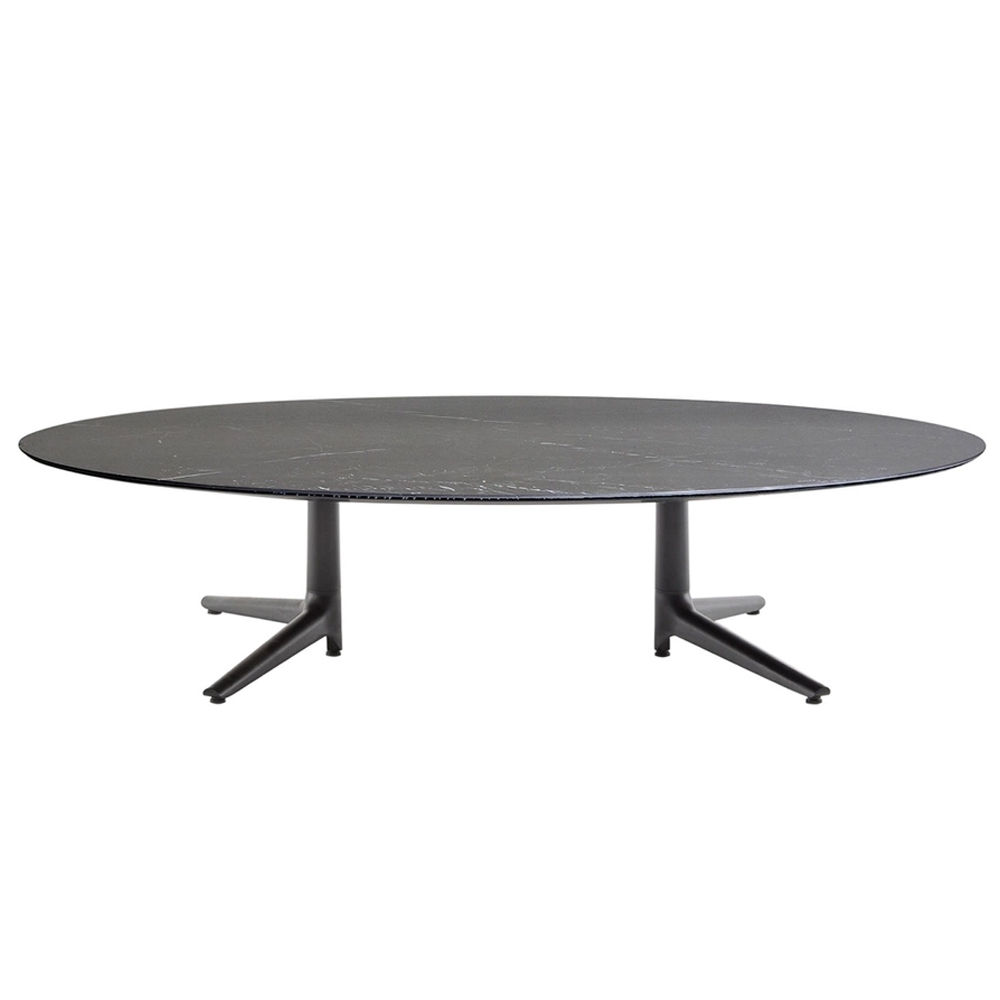 Mesa auxiliar Multiplo Low ovalada kartell