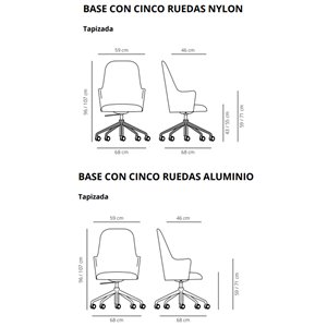 Sillón Aleta Executive con ruedas Viccarbe