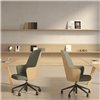 Sillón Aleta Executive madera con ruedas Viccarbe