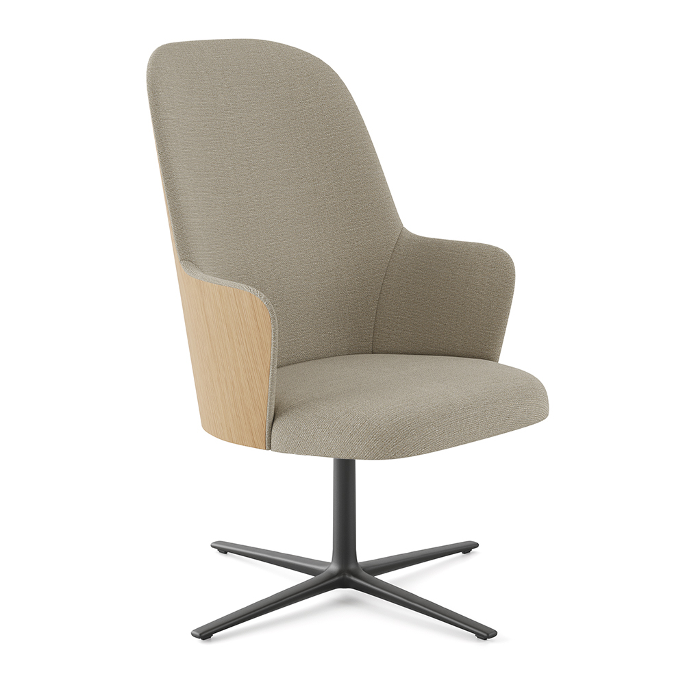 Sillón Aleta Executive madera giratoria Viccarbe