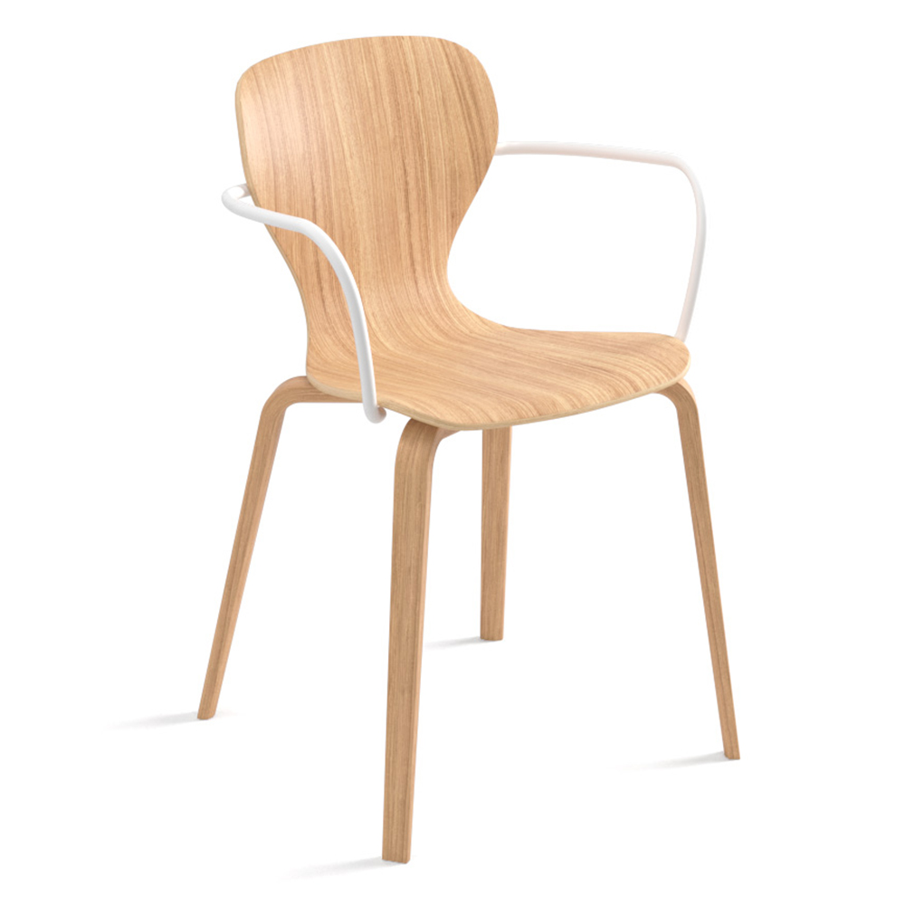 Sillón Ears base cuatro patas madera Viccarbe