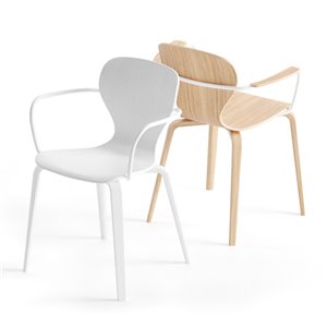 Sillón Ears base cuatro patas madera Viccarbe