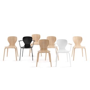 Sillón Ears base cuatro patas madera Viccarbe