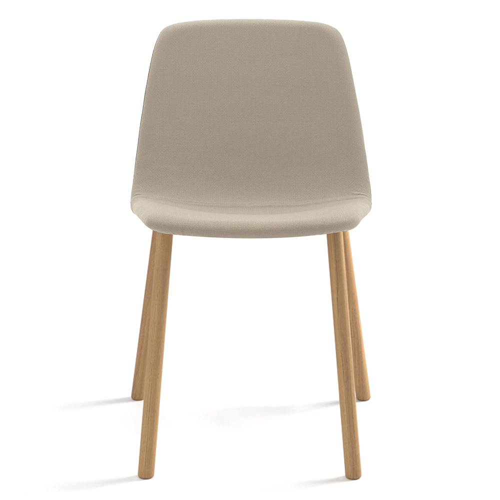 Silla Maarten tapizada base cuatro patas madera Viccarbe