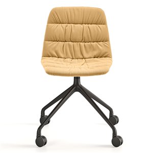 Silla Maarten tapizada base giratoria con ruedas Viccarbe