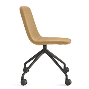 Silla Maarten tapizada base giratoria con ruedas Viccarbe