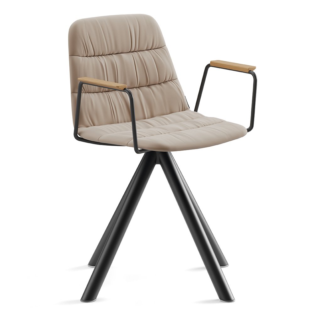 Sillón Maarten tapizada base giratoria Viccarbe