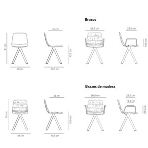 Sillón Maarten tapizada base giratoria Viccarbe