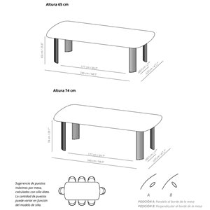 Mesa Fuste con cantos redondeados Viccarbe