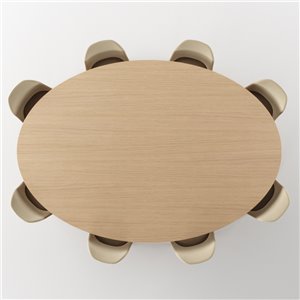 Mesa Fuste ovalada Viccarbe