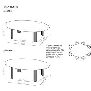 Mesa Fuste ovalada Viccarbe
