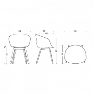 Silla AAC 22 Oferta de Hay nórdica de madera y polipropileno ideal para espacios modernos.