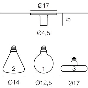Lámpara techo Maggiolino Martinelli Luce