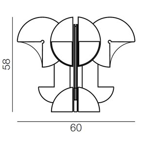 Lámpara sobremesa Ruspa 4 Martinelli Luce