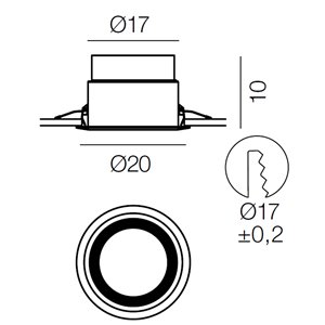 Lámpara techo Eye empotrable Martinelli Luce