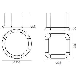 Lámpara suspensión Circular Pol Xxl Martinelli Luce
