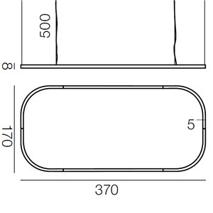 Lámpara suspensión Loop rectangular Martinelli Luce