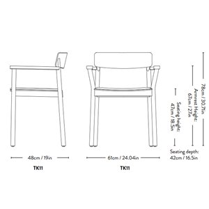 Sillón con cojín Betty TK11 &Tradition