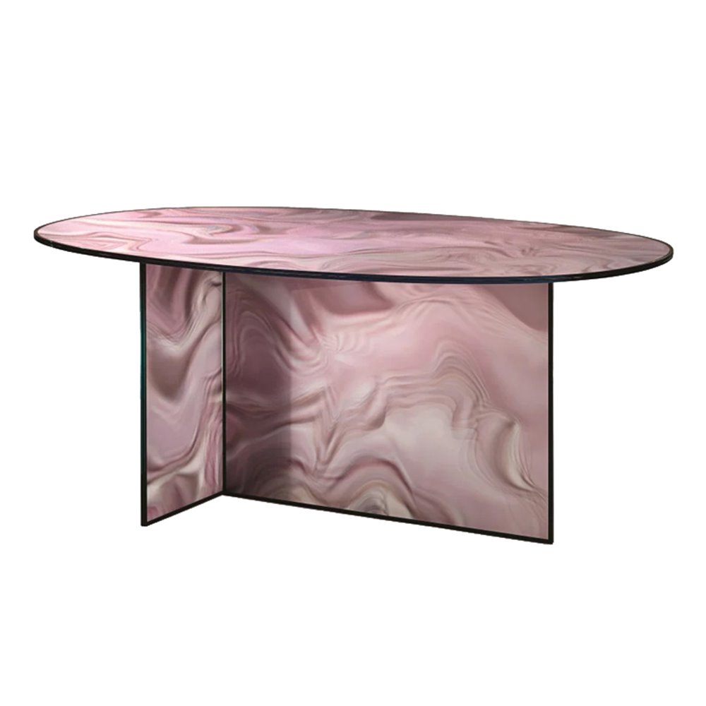 Mesa ovalada Liquefy Glas Italia
