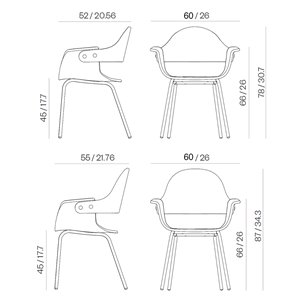 Silla Showtime 2.0 patas metal BD Barcelona