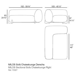 Módulo Chaiselounge brazo Milos Vondom