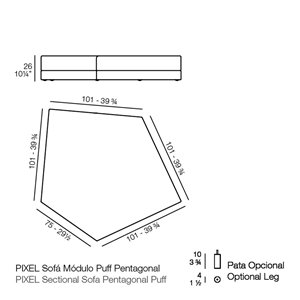 Módulo Puff pentagonal Pixel Vondom