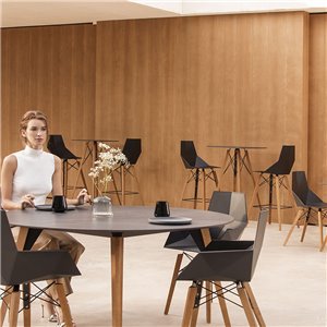 Mesa redonda alta Faz Wood Vondom