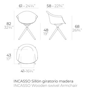 Sillón Incasso giratorio madera Vondom