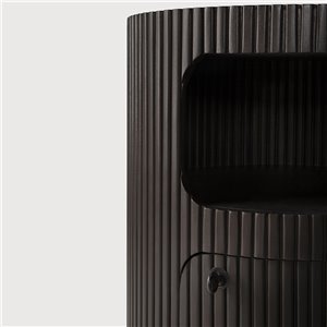 Cajonera Boomerang: caoba barnizado marrón oscuro