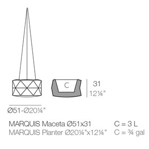 Macetero colgante Marquis Vondom