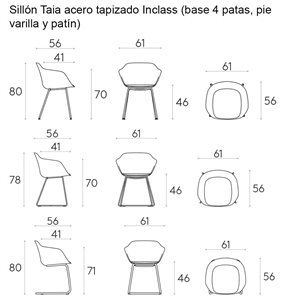 Sillón Taia acero tapizado Inclass
