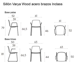 Sillón Varya Wood acero Inclass