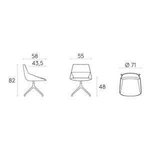 Silla Dunas XS giratoria araña aluminio Inclass