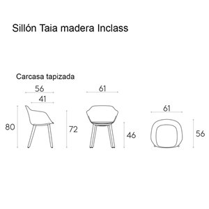 Sillón Taia madera tapizado Inclass