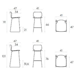 Taburete Nim tapizado Inclass