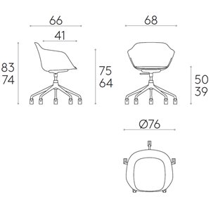 Sillón Taia ruedas polipropileno Inclass