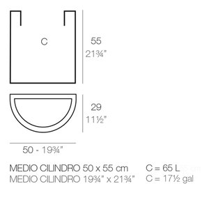 Macetero Medio Cilindro Vondom