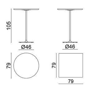 Mesa alta Dizzie HPL Arper