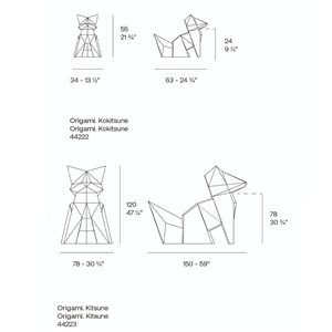 Escultura Origami Kitsune & Kokitsune Vondom