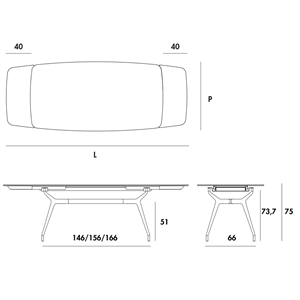 Mesa Arkos oval extensible cerámica Sovet Italia