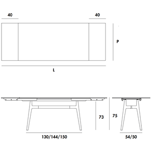 Mesa rectangular Lewood extensible cerámica Sovet Italia